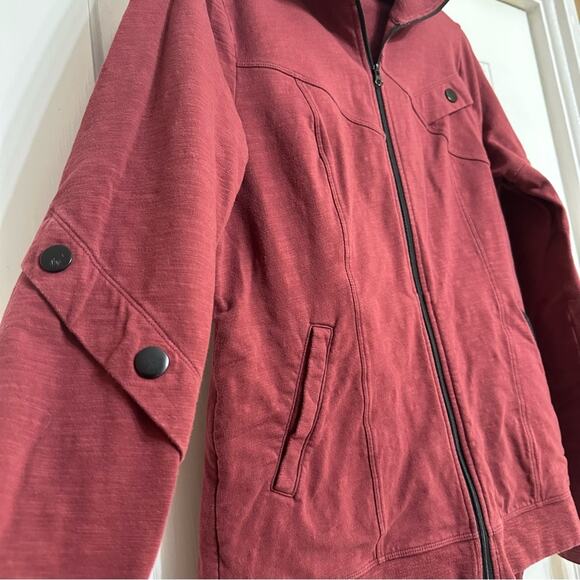CABI Women's Burgundy Training Jacket, French Knit, Burgundy, Full Zip, Small - Picture 2 of 16